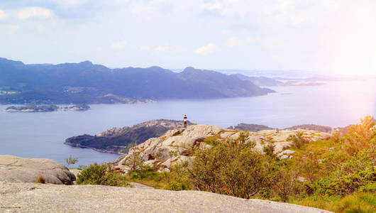 挪威峡湾的日落