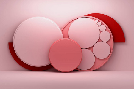 粉红色圆圈创意构图图片