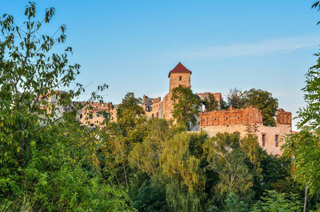波兰 古老的 城堡 古董 外观 天空 场景 旅行 建筑学