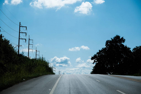 Highway road and blue sky 