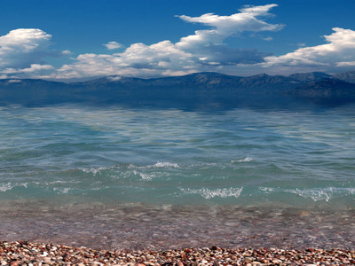 阳光 国家的 全景图 地平线 假期 泻湖 欧洲 绿松石 波动