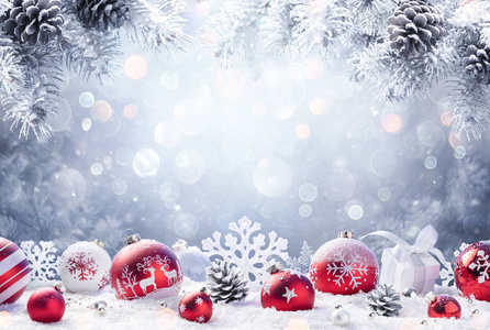寒冷的 框架 圣诞节 松木 小玩意 圆锥体 愉快的 雪花