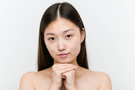 日本人 美女 黑发 美丽的 面部 肩膀 治疗 面对 特写镜头