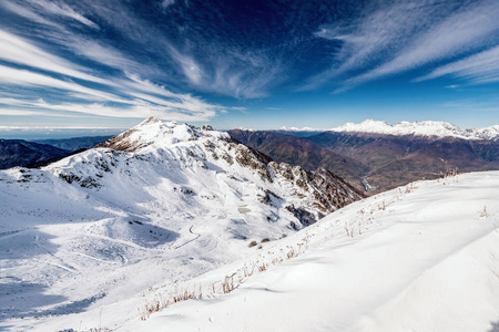 蓝天 高加索 风景 自然 旅行 美丽的 滑雪 露营 放松