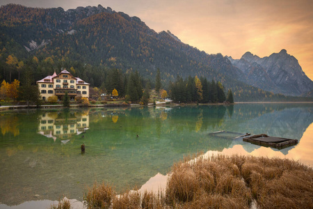 白云石 旅行 自然 阿尔卑斯山 早晨 欧洲 颜色 秋天 日落
