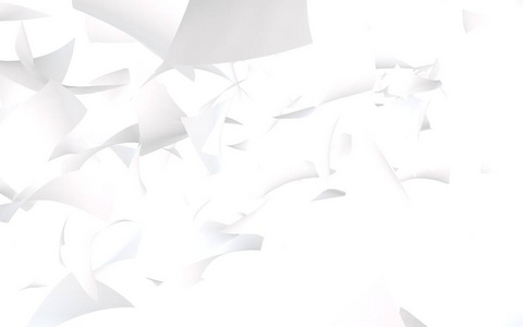 白色背景上孤立的一张张纸。抽象的金钱在空中飞舞。三维插图