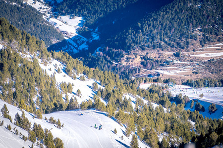 安道尔格兰德瓦利拉滑雪场。比利牛斯山脉