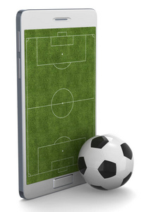 智能手机和足球3D