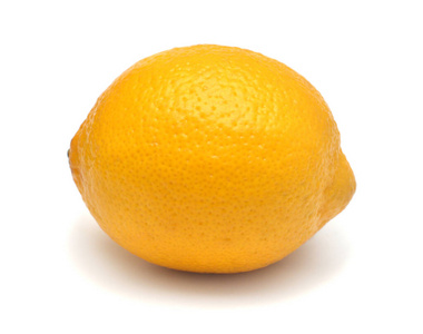 One lemon fruit isolated on white background. Creative food and 