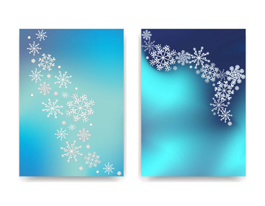 带雪花的冬季庆祝明信片。可以用作传单横幅