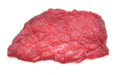 Fresh veal meat isolated on a white background. Raw beef steak. 