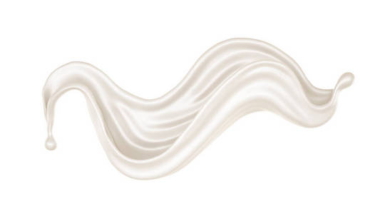 Isolated splash of milk on a white background. 3d illustration, 