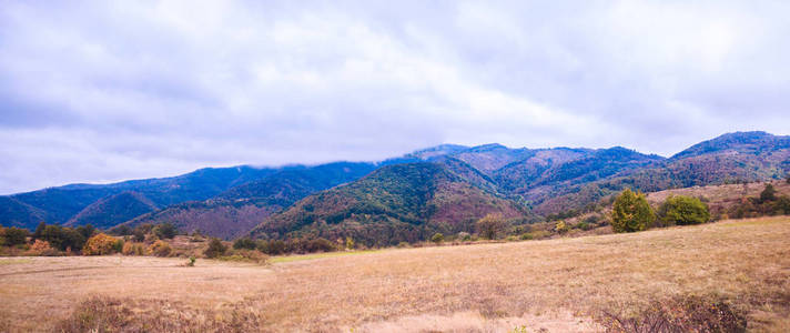 Beautiful autumn nature scenic mountain landscape Panoramic view