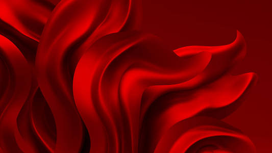 红色背景与窗帘织物。三维插图，三维渲染。