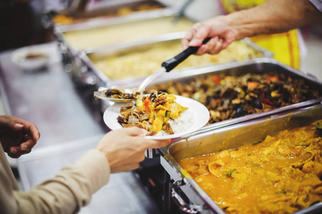 饥饿的 社会 喂养 厨房 盘子 志愿者 食物 人道主义 捐款
