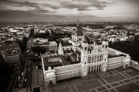 马德里 阿尔穆德纳 大教堂 历史的 大都市 建筑 日出 城市