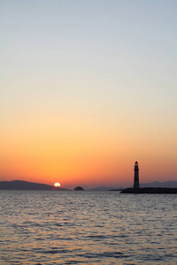 日落 反射 美丽的 太阳 黄昏 城市 自然 海岸 轮廓 旅游业