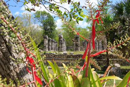 A sunny day at chichen itza in mexico 