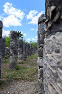 A sunny day at chichen itza in mexico 