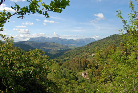 Elevated view of the countryside in the Springtime with views to