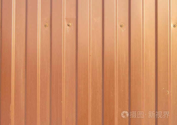 棕色壁板背景纹理波纹金属材料墙面和栅栏贴面照片 正版商用图片25nof2 摄图新视界