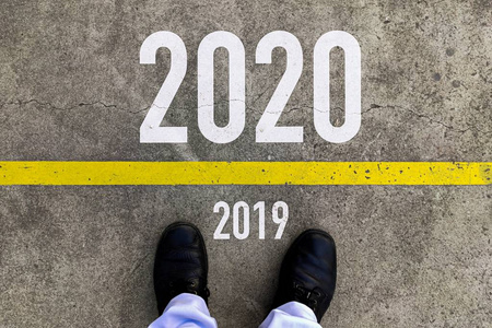 2020 vision background concept on street 