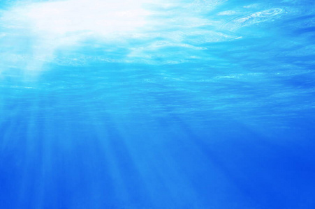 海底海面透过海面的水下阳光照片