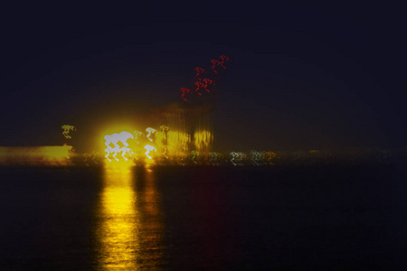 美丽的 海景 月亮 午夜 幻想 神秘的 月光 天空 暴风雨