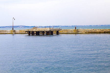 港口 海洋 消失 假日 美丽的 码头 平台 海岸 旅行 建筑