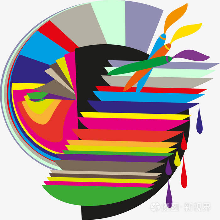 涂鸦风格的抽象色彩图案为您的设计提供优质插图