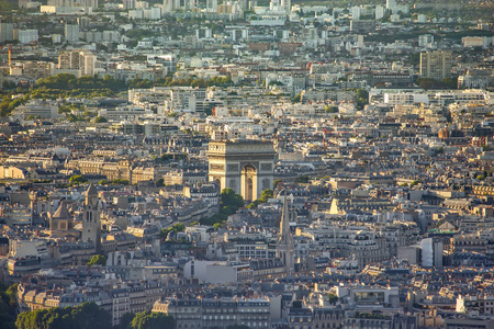 巴黎大凯旋门巴黎凯旋门鸟瞰图照片
