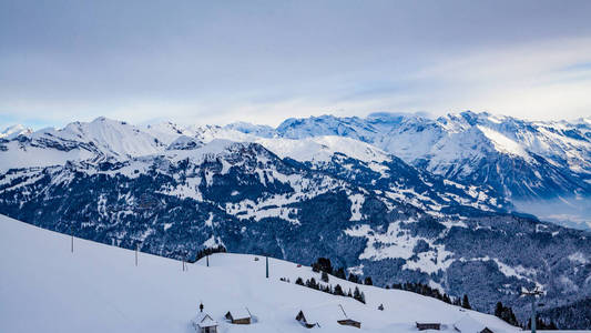 Winter in the swiss alps, Switzerland 