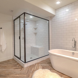 带独立浴缸的方形框架现代浴室