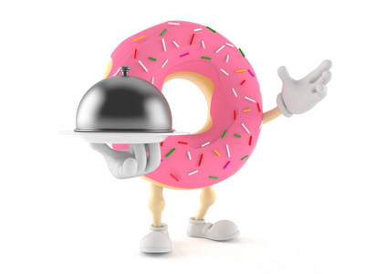 甜甜圈字符举行餐饮穹顶
