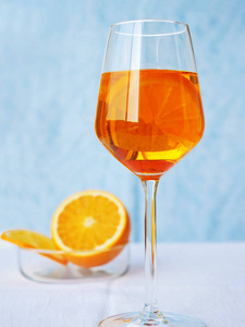 Aperol Spritz cocktail with orange slices 