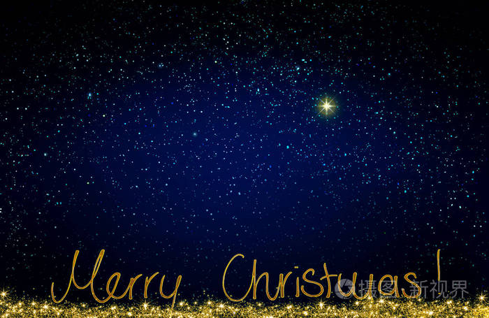 圣诞快乐词孤立在星空背景上