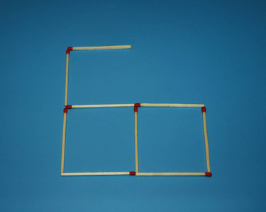 数学棒木制火柴棒逻辑拼图任务几何形状正方形照片