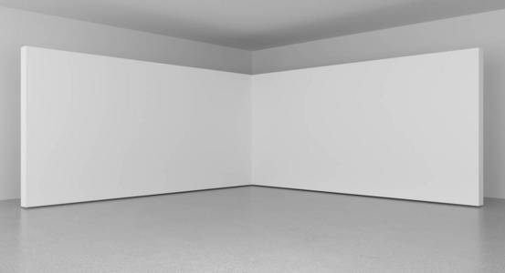 高清空白白色房间，3d渲染