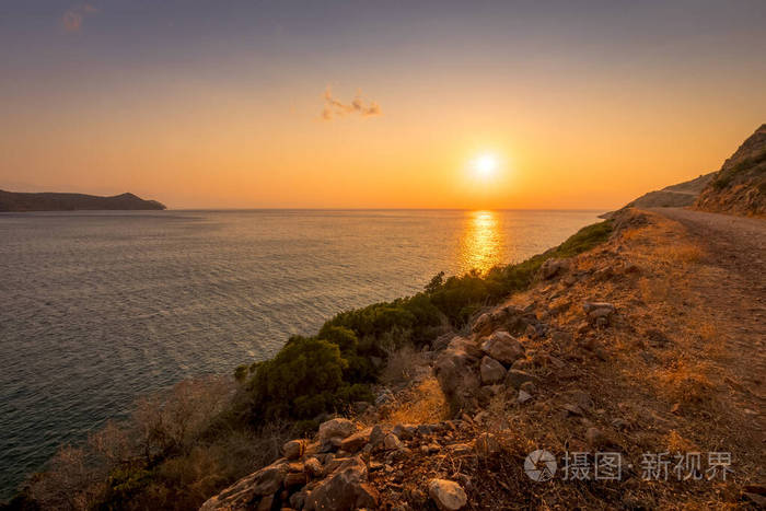 一个夏天克里特岛上的黎明