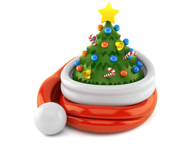 萨塔帽内的圣诞树图片