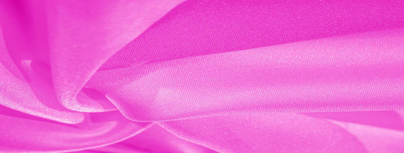 质地，背景，图案，丝绸粉色面料。t形绉缎