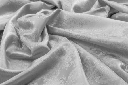 Texture background Silk fabric Black white color Luxurious soft 