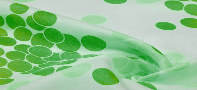 纹理背景，绿色圆点图案丝绸法布里