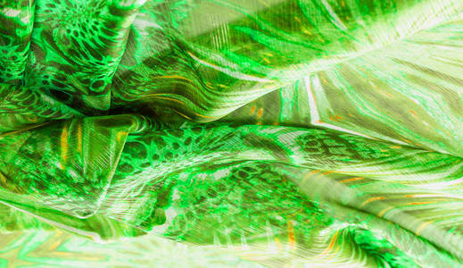 翡翠色背景纹理,图案.绿色翡翠色的丝绸.背景纹理,图案.