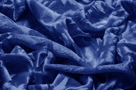 蓝色天鹅绒质地背景图案丝绒布照片