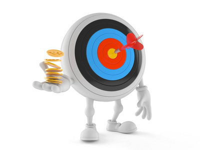 有硬币的靶心人物照片