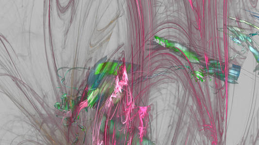 梦幻混沌的彩色分形图案。抽象分形形状。3D渲染插图背景或墙纸