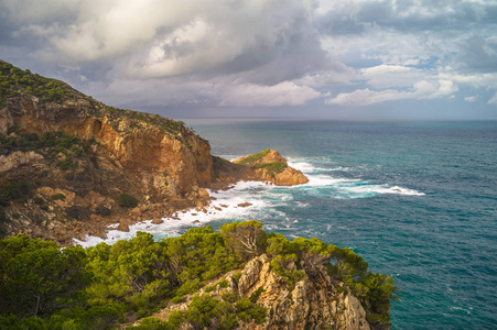 旅行 日出 天空 海景 海湾 西班牙 波动 太阳 暴风雨