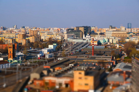 莫斯科城市铁路枢纽的全景图图片