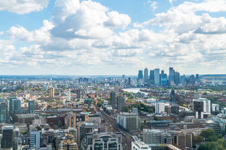 Aerial view London City with River Thames 